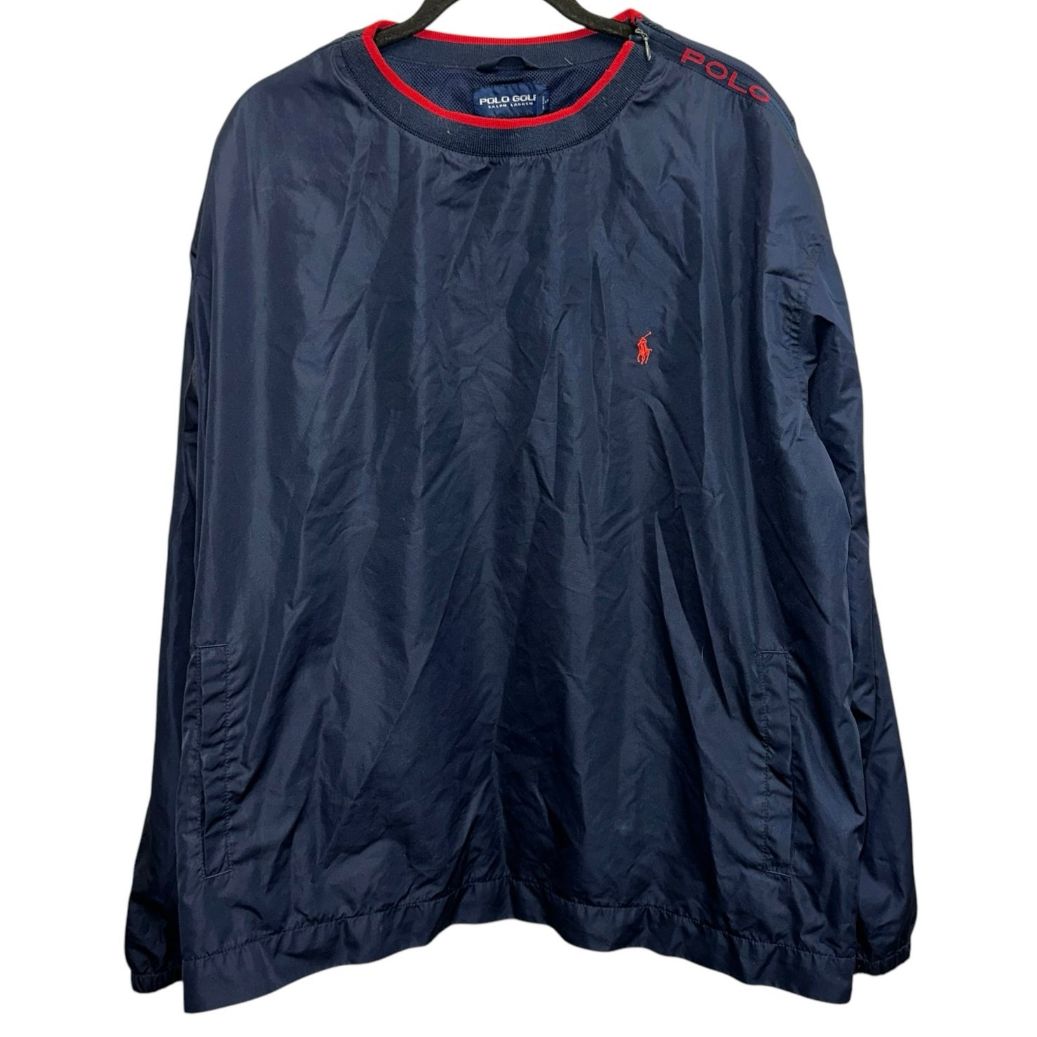 Y2k Polo Golf Ralph Lauren Windbreaker Pullover Navy Xxl Vintage